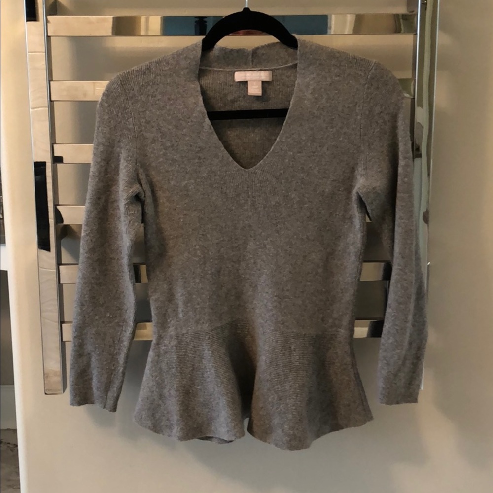 Banana Republic grey peplum sweater, size S